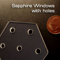Sapphire windows with holes